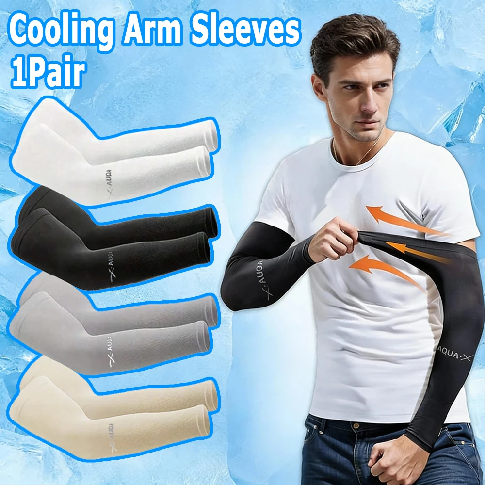 Cycling Gloves - Men's Sports Sleeves, Breathable and Elastic