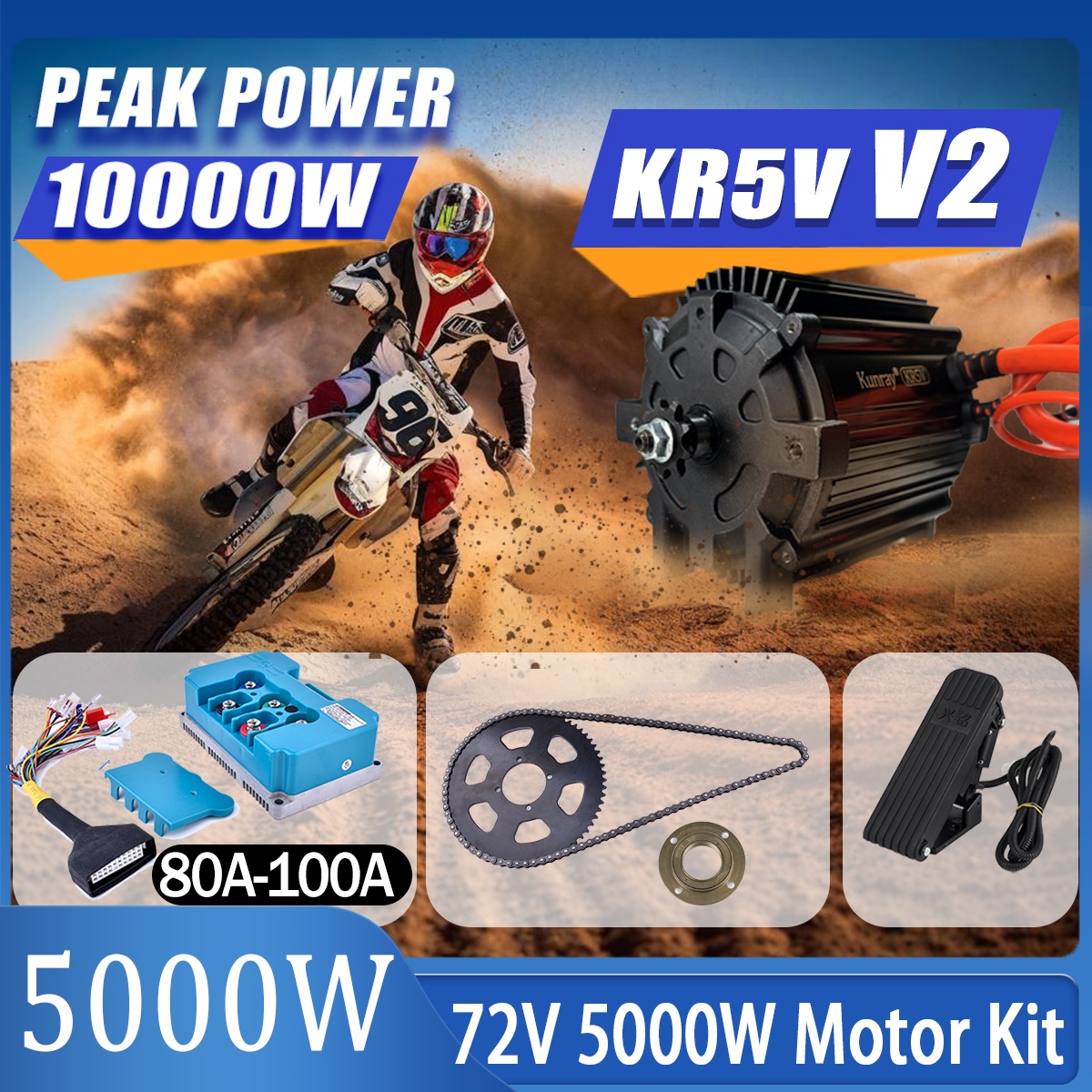 Kunray KR5V 72V 5000W Electric - مراجعة Cycling Gear Kit وسعره