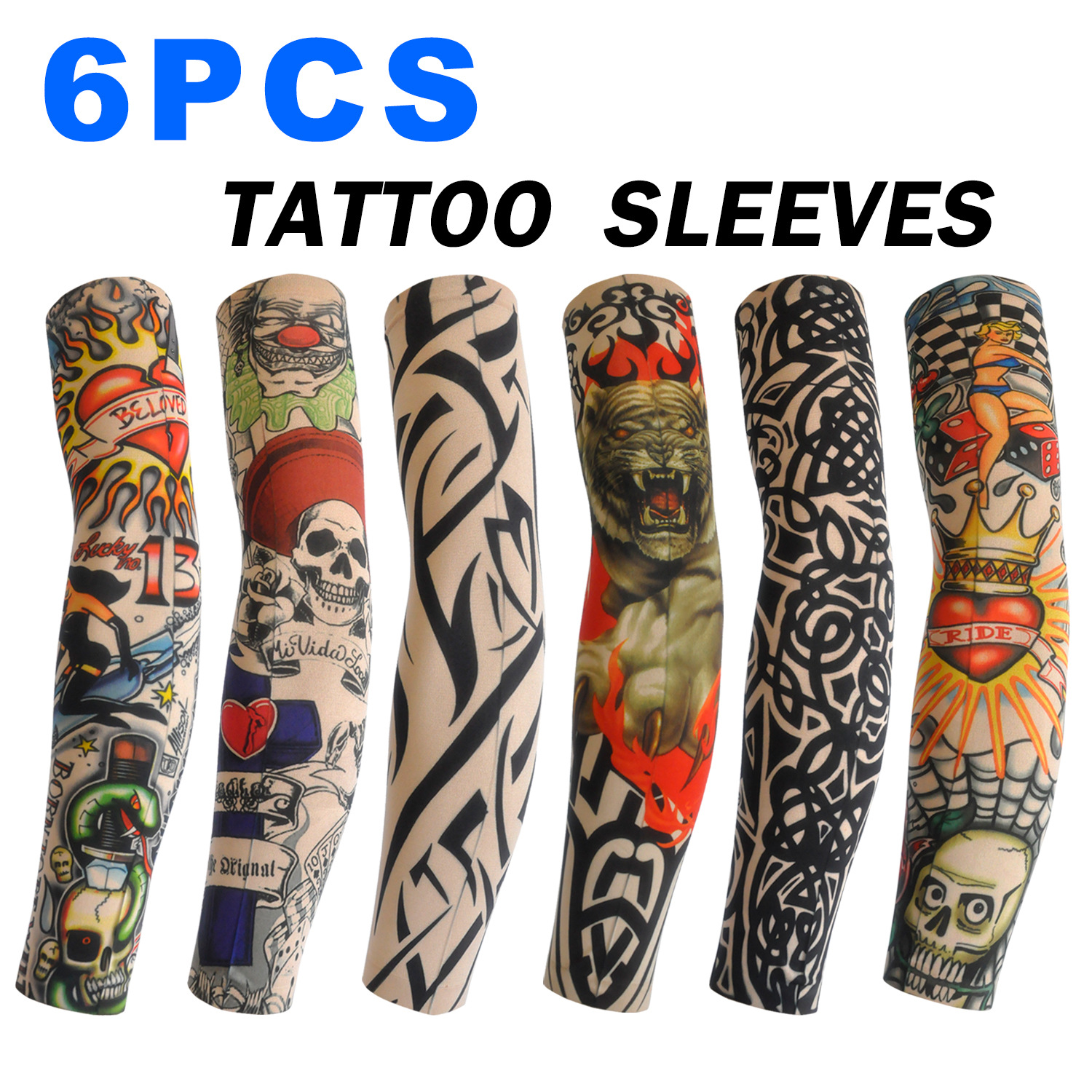 6 PCS Tattoo Sleeve for Men Wo - مراجعة Cycling Gloves وسعره