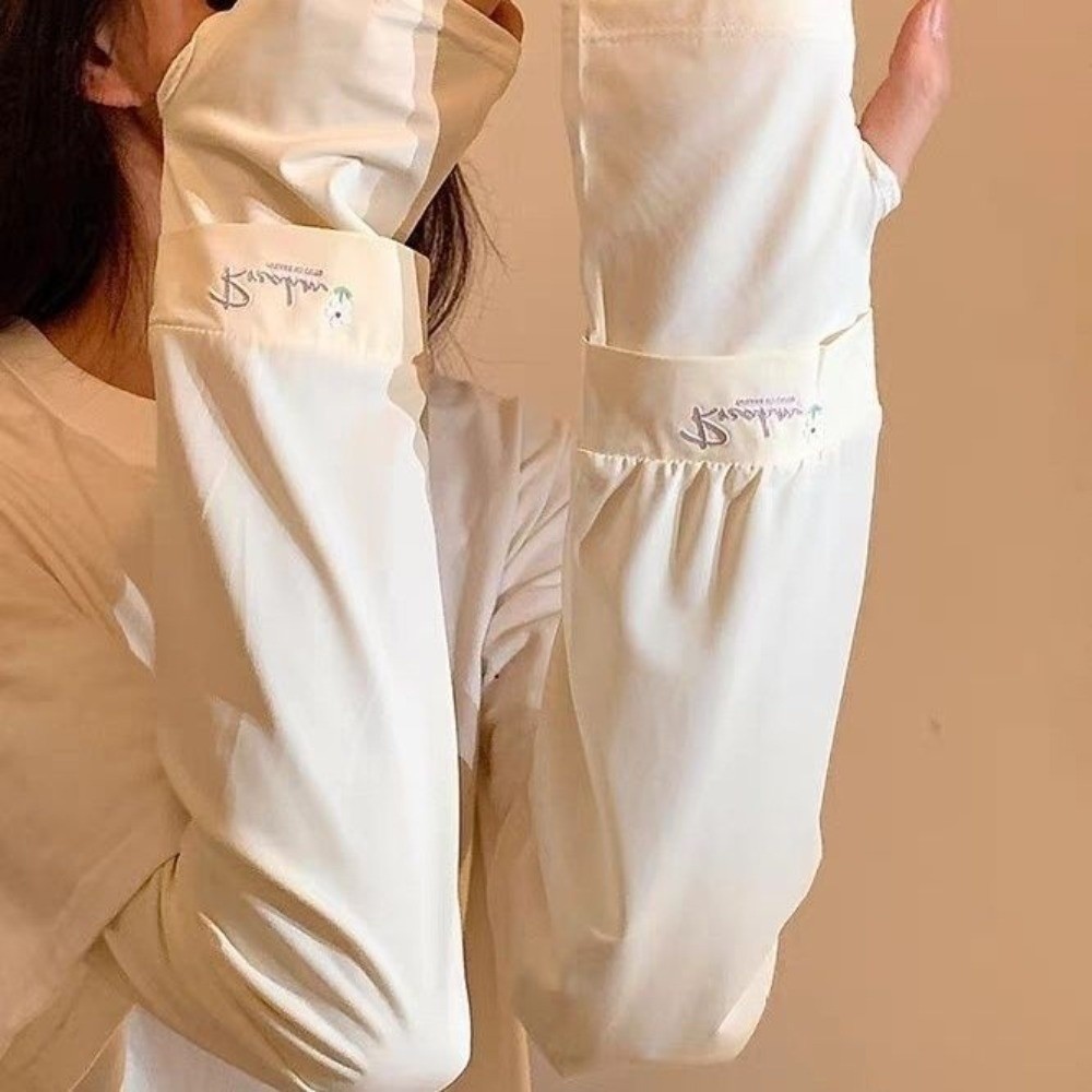 Flower Embroidered Long Ice Si - مراجعة Cycling Gloves وسعره