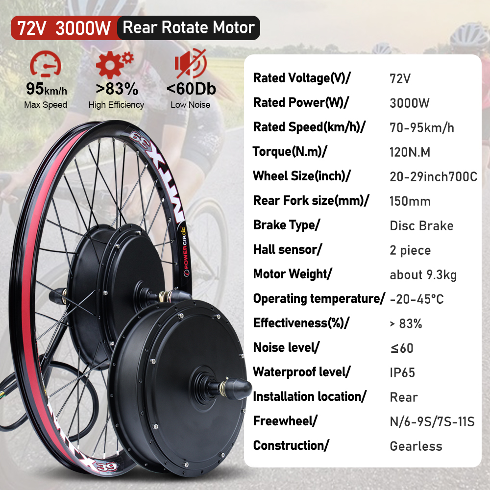72V 3000W MTX39 E-Bike Convers - مراجعة Cycling Gear Kit وسعره
