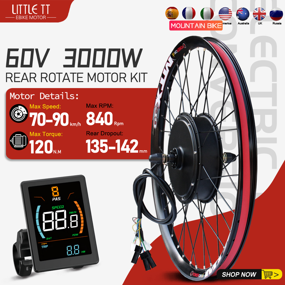 60V 3000W Electric Bike Conver - مراجعة Cycling Gear Kit وسعره