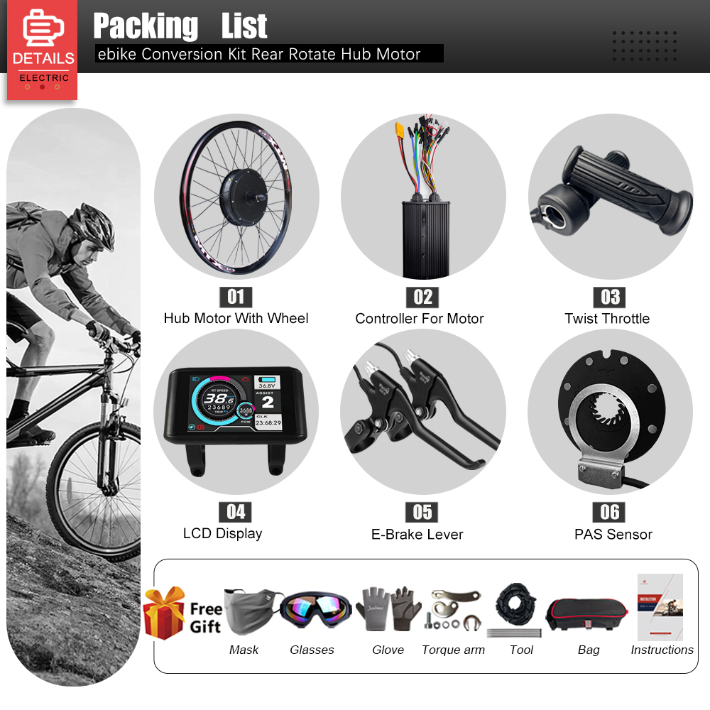 60V 3000W Electric Bike Conver - مراجعة Cycling Gear Kit وسعره