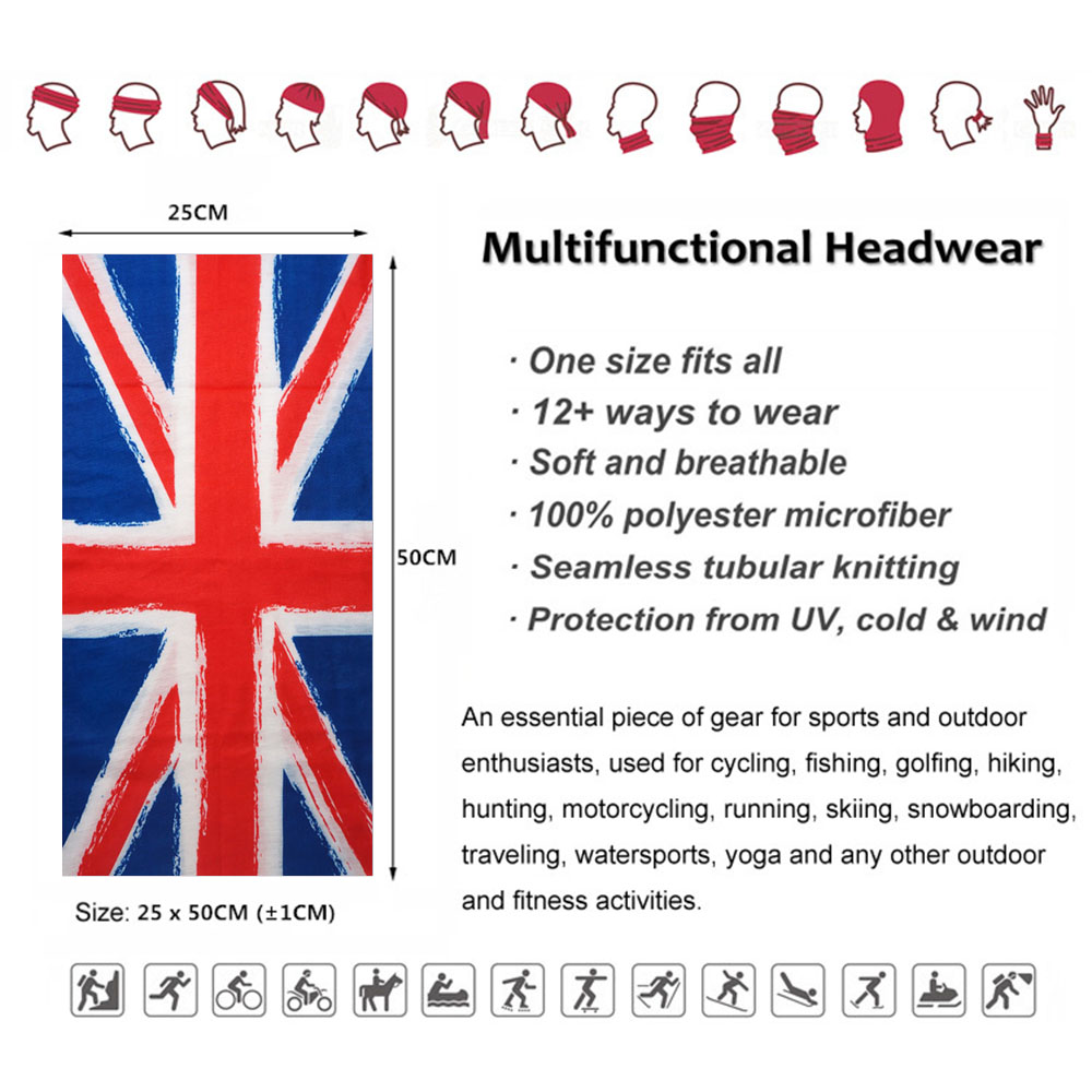 UK Union Flag Neck Tube Bandan - مراجعة Mens Cycling Gear Uk وسعره